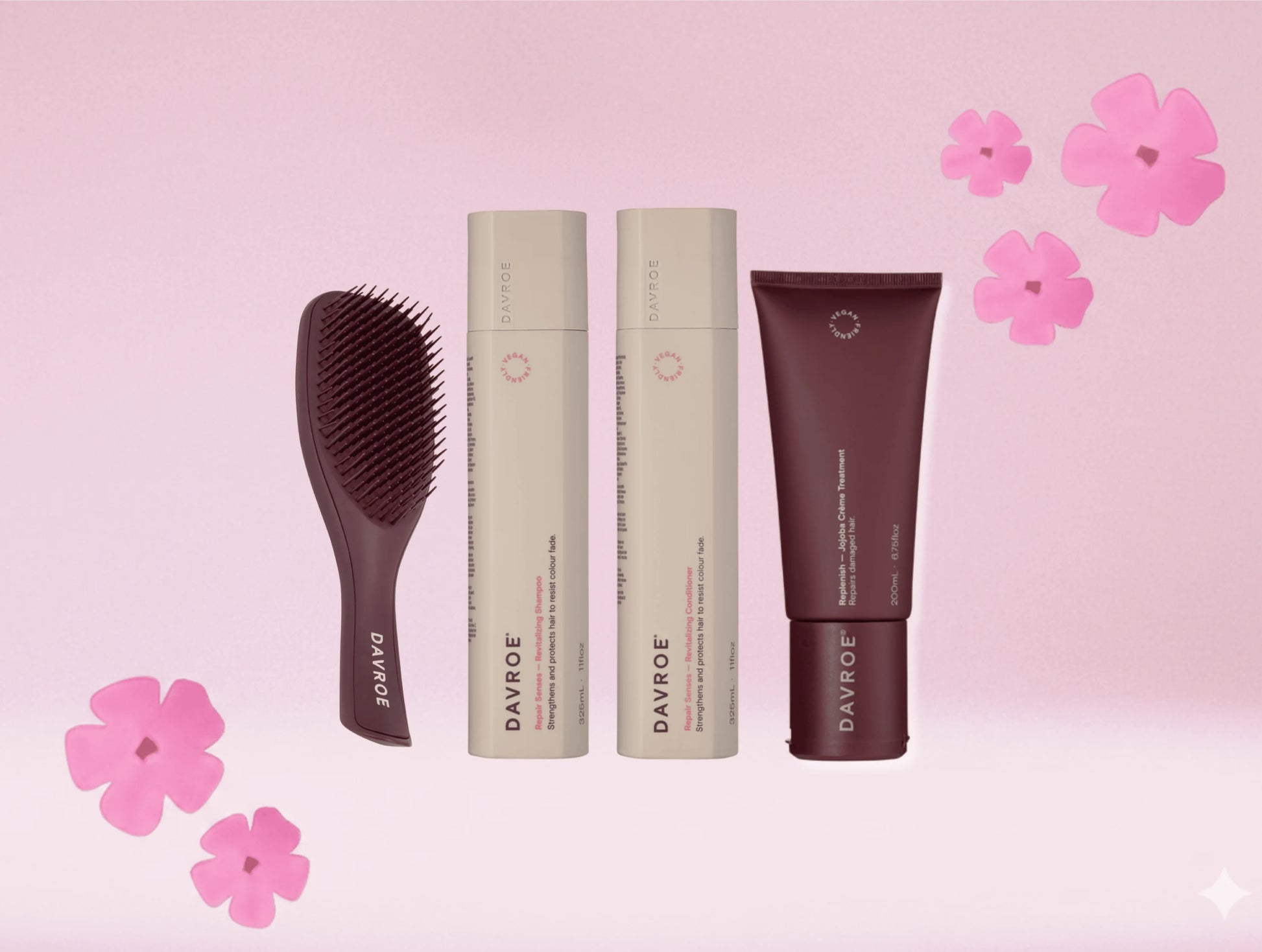 Davroe Repair Senses Συσκευασία δώρου - Set shampoo, conditioner, θεραπεία και βούρτσα | HAIRMONY