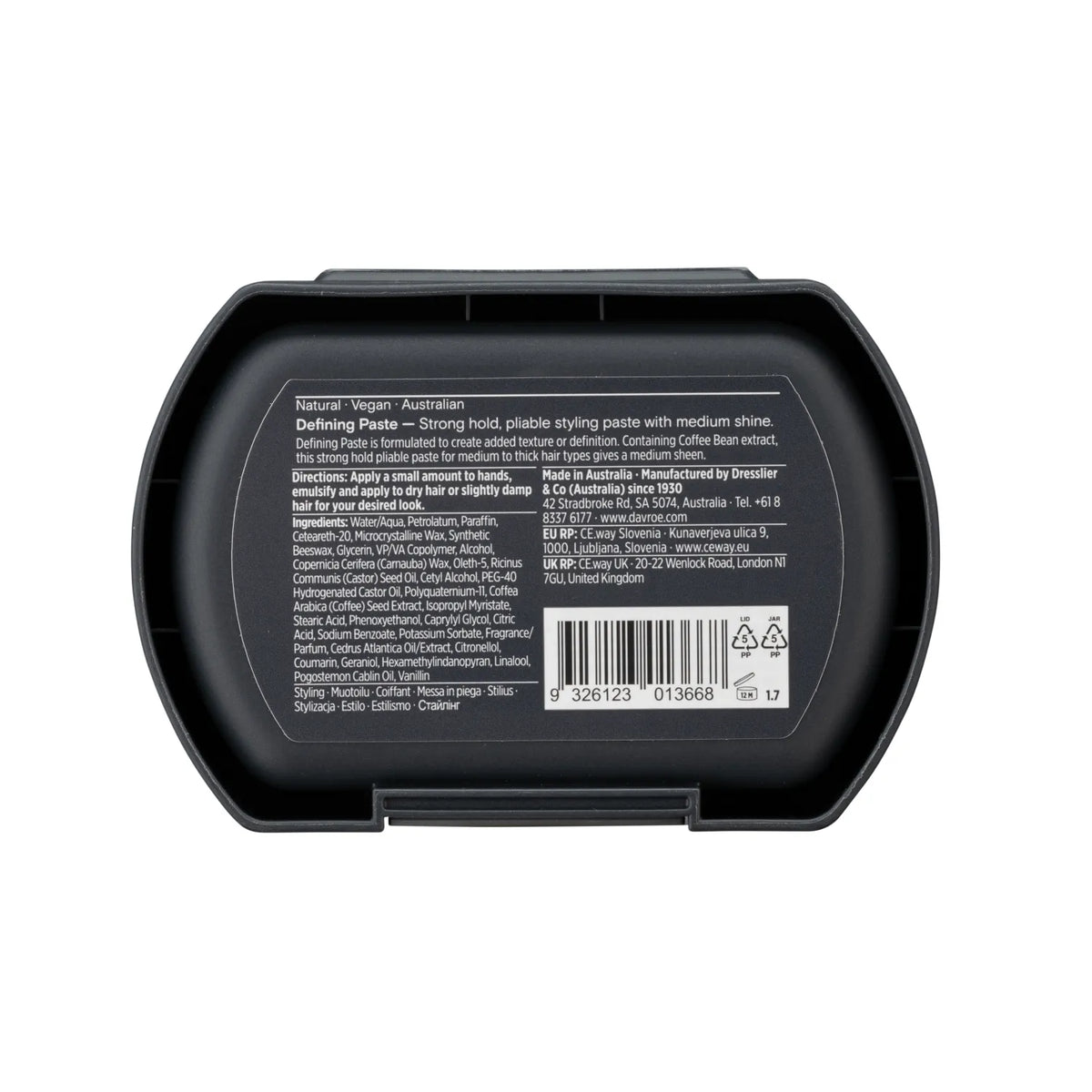Davroe defining paste hairstyling ingredients 100g | HAIRMONY