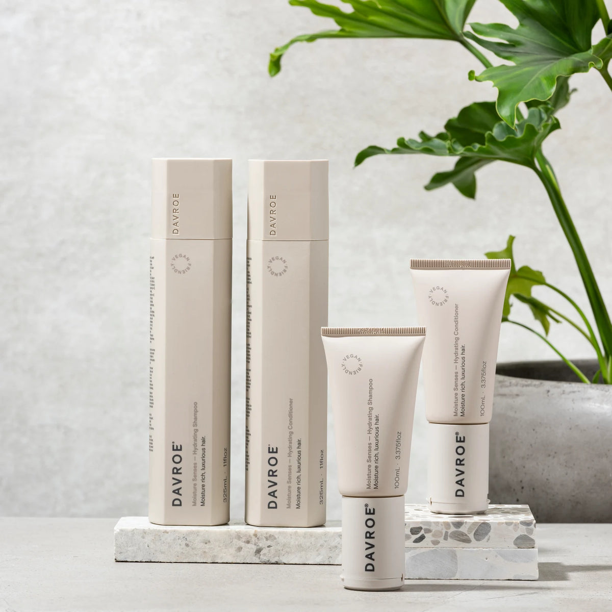 Davroe Moisture Senses Hydrating Shampoo and Conditioner sulphate-free, parabens-free, vegan | HAIRMONY